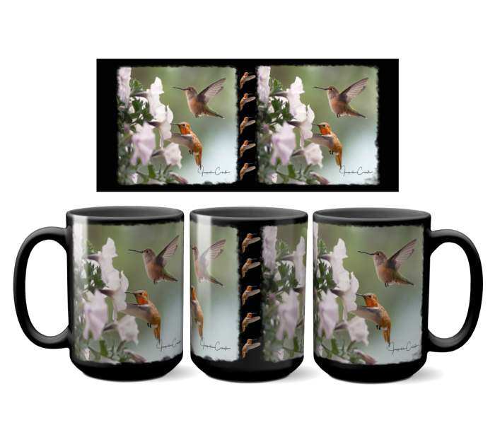 Rufous Hummingbird Coffee Mug 15 oz. Set of 2